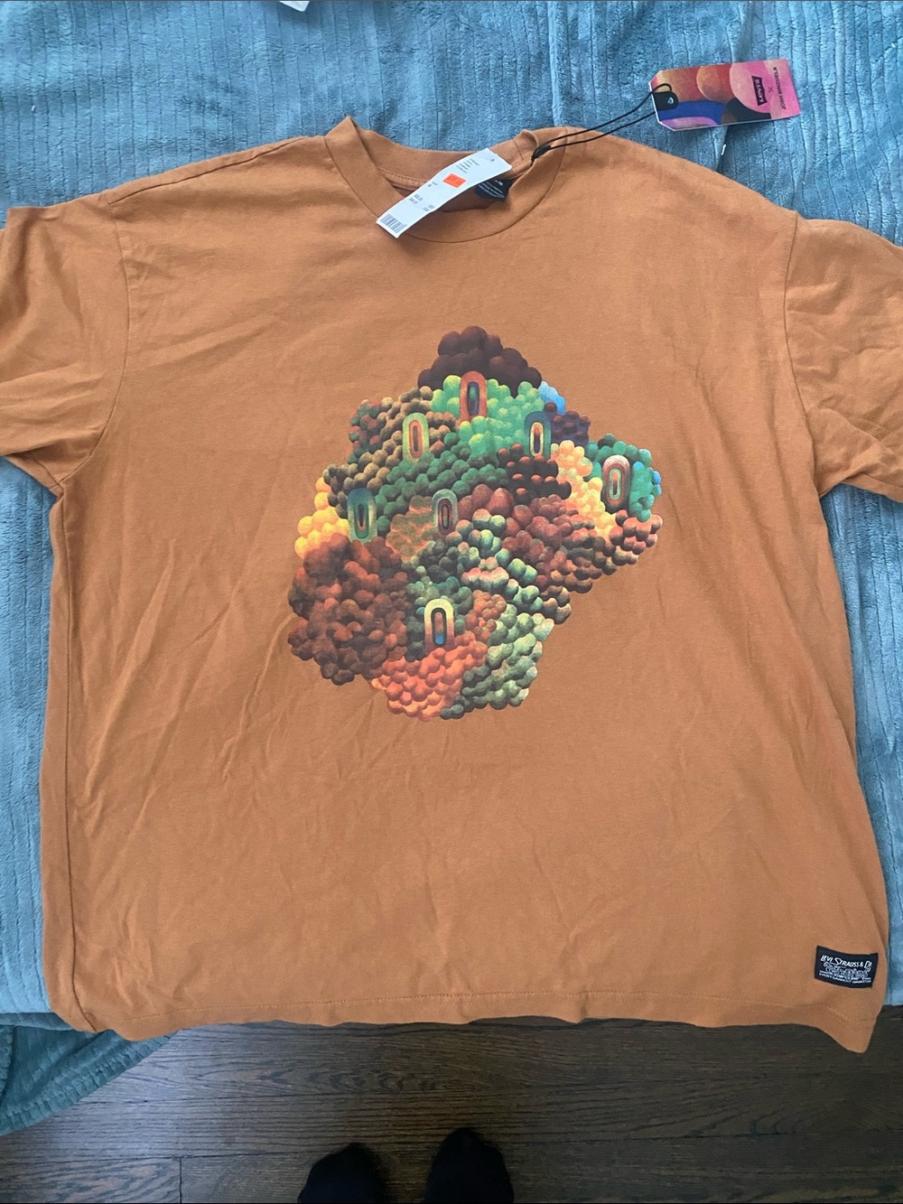 Levi's Rust Orange Abstract Cluster Graphic Print